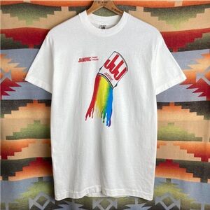 Vintage 90s Janovic Paint Rainbow White
T-shirt | Size Medium